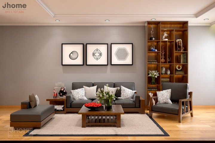 Mẫu sofa gỗ óc chó