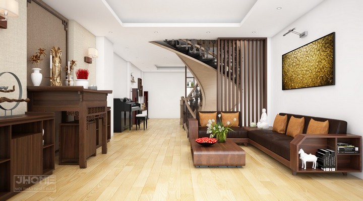 Mẫu sofa gỗ óc chó