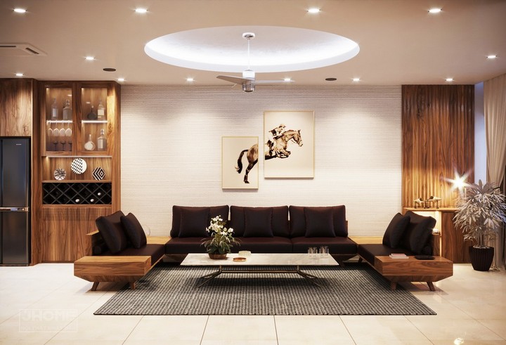 Mẫu sofa gỗ óc chó