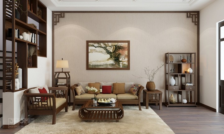Mẫu sofa gỗ óc chó