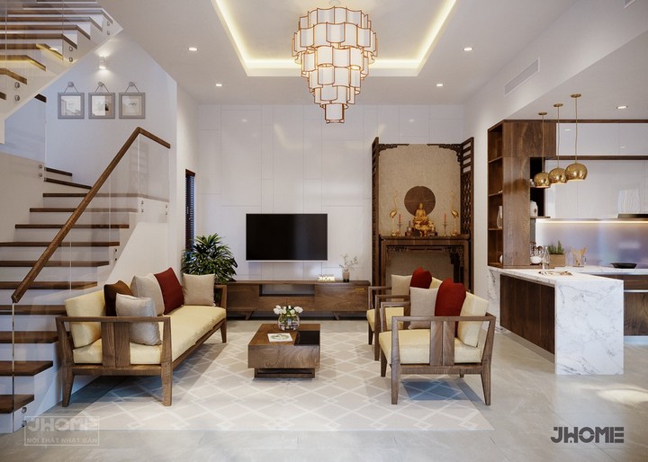 Mẫu sofa gỗ óc chó