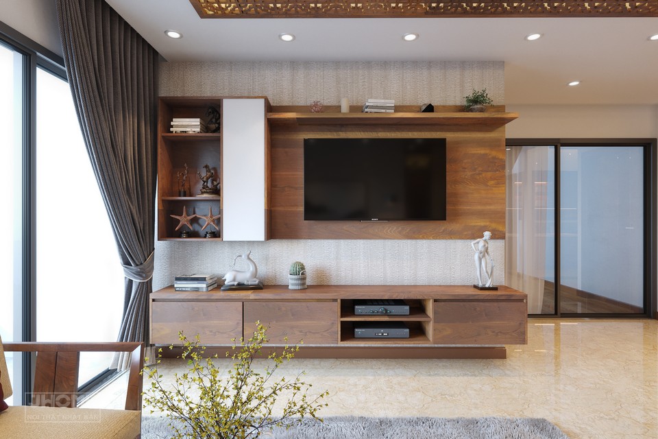 Kệ tivi gỗ óc chó đẹp