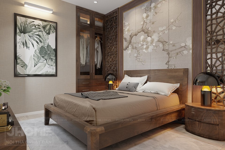 Tường phòng ngủ mang lại cảm giác nhẹ nhàng